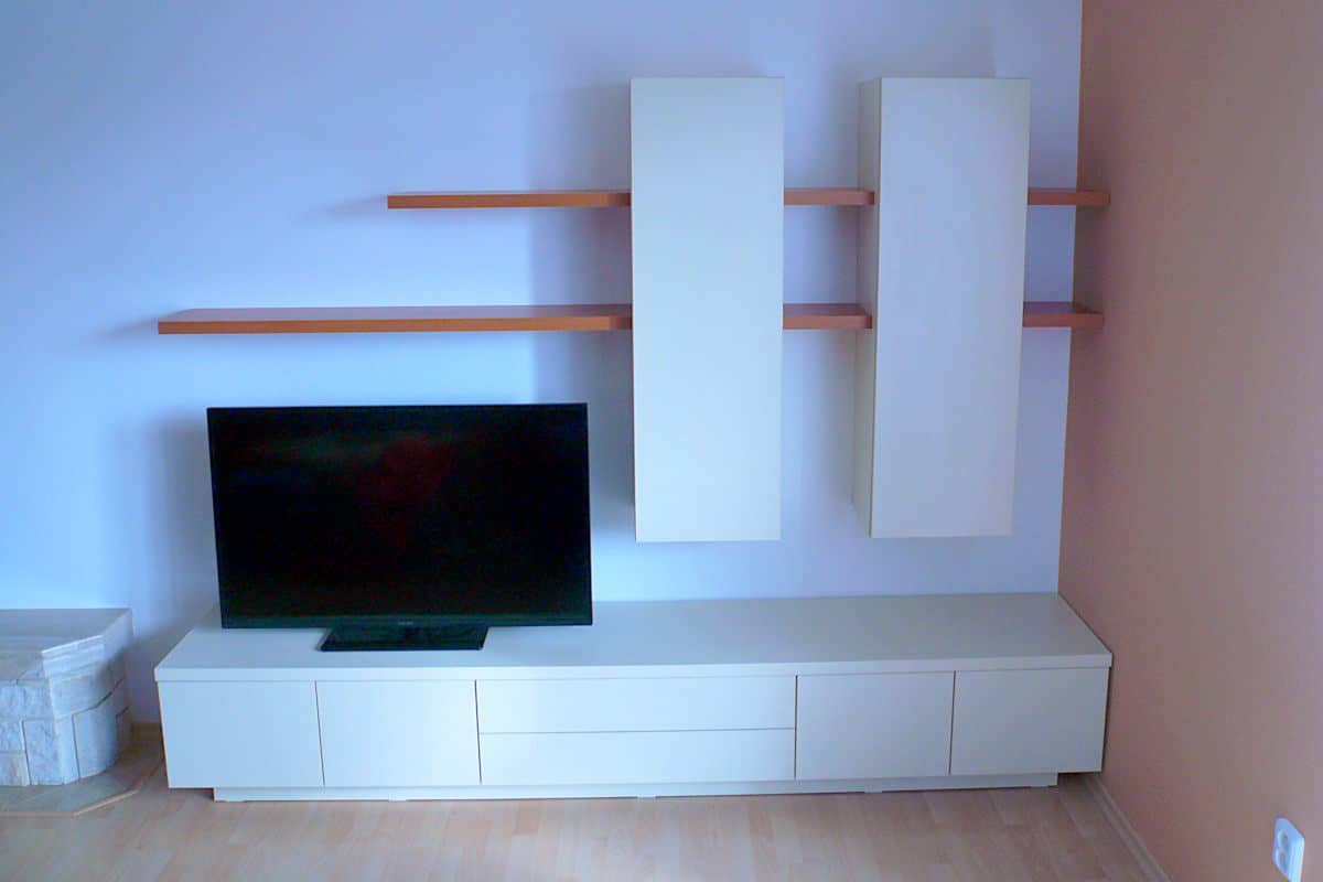 Obývací stěny s televizí, designové police 7