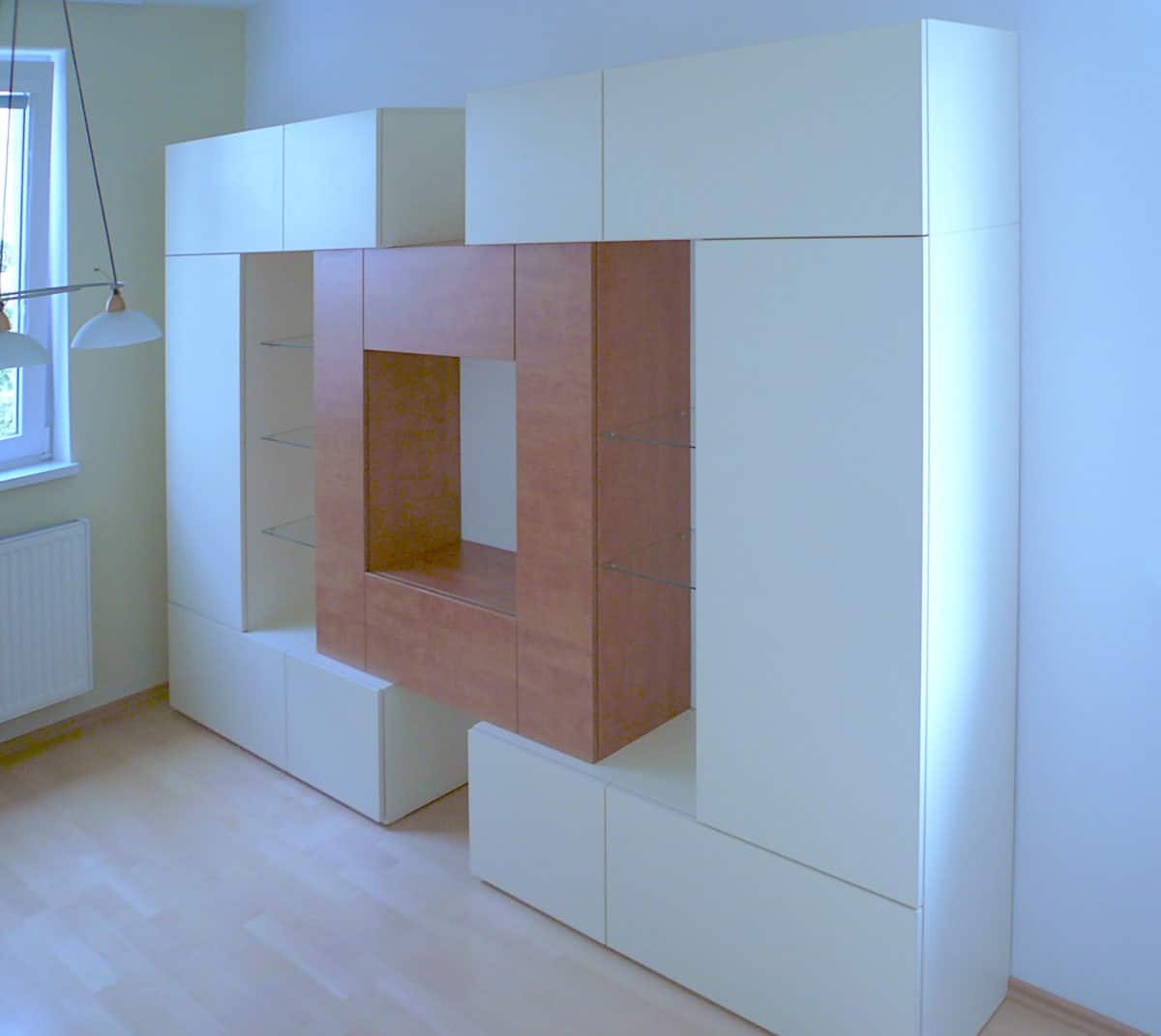 Obývací stěny s televizí, designové police 3